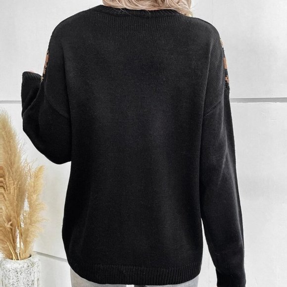 Leopard and Sequin detailed knit Sweater - Picture 5 of 6